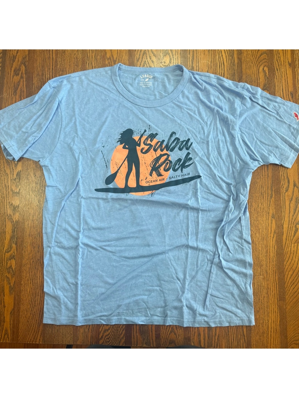 League Saba Rock T Shirt Blue Graphic Tee Paddleboard Unisex Size XXL